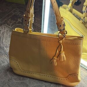 Coach Yellow Leather Shoulder Bag
